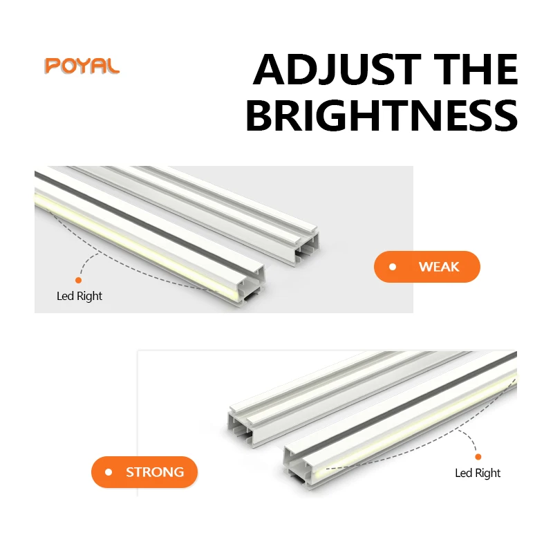 POYAL Custom Length Aluminum Electric Guide rail  Tuya Smart Ceiling Curtain Track with LED Lights