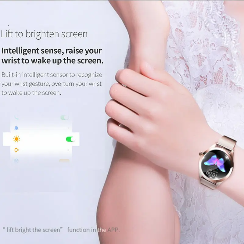 
KW10 Smart Watch Women 2019 IP68 Waterproof Heart Rate Monitoring Blue tooth For Android IOS Fitness Bracelet Smartwatch 