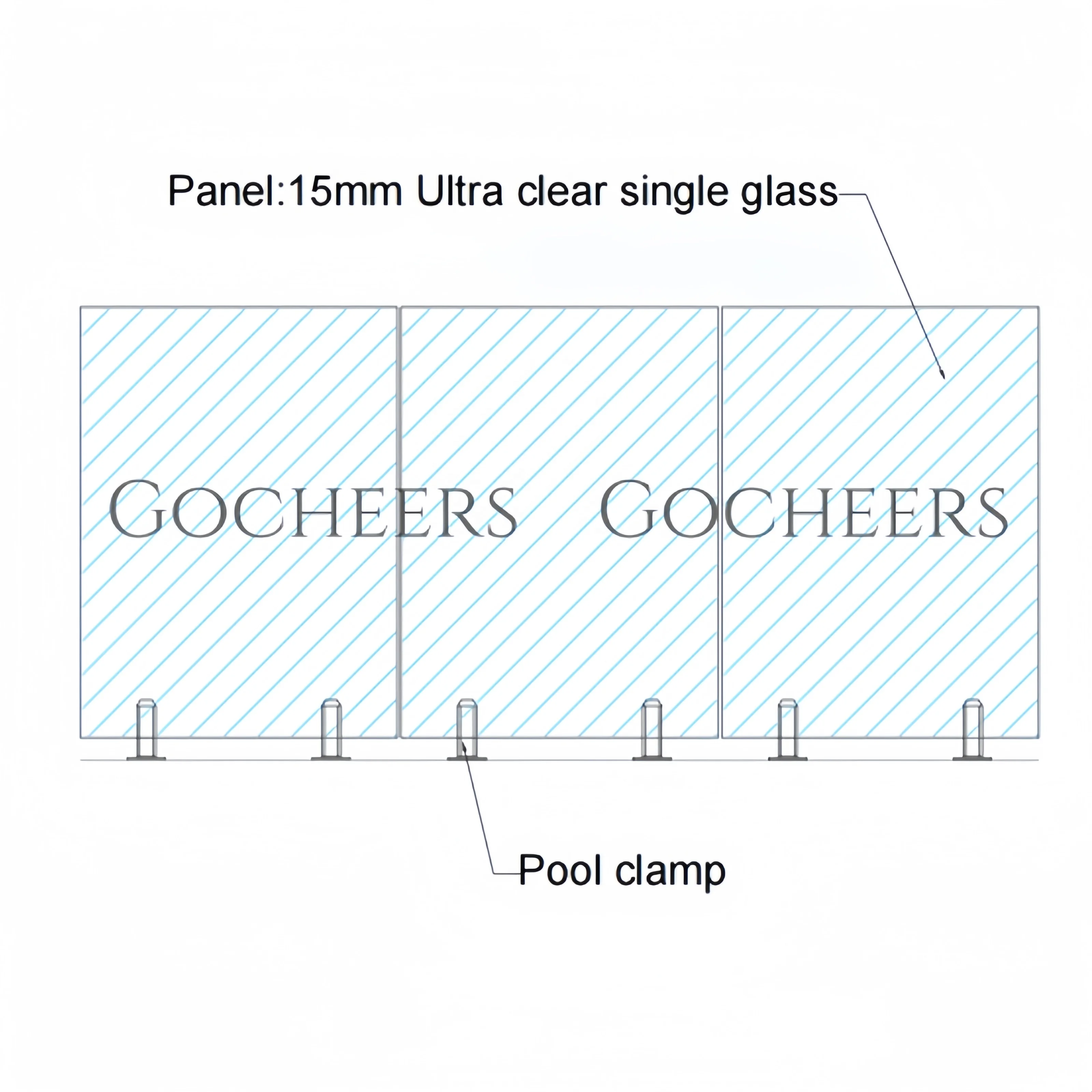 GC pool glass fence stair handrail railing balustrade stairs glass rail