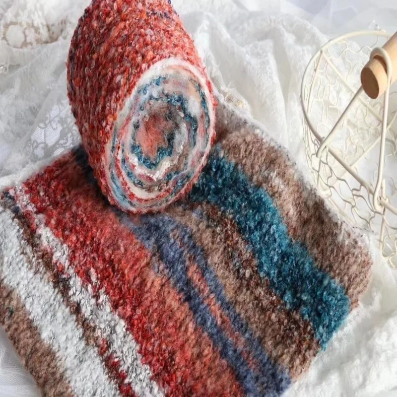 Handwoven DIY Hat Scarf Thread Special Fancy Yarn Oil Colored Yarn 2.2NM/1 Color Gradient Oil Painting Loop Yarn