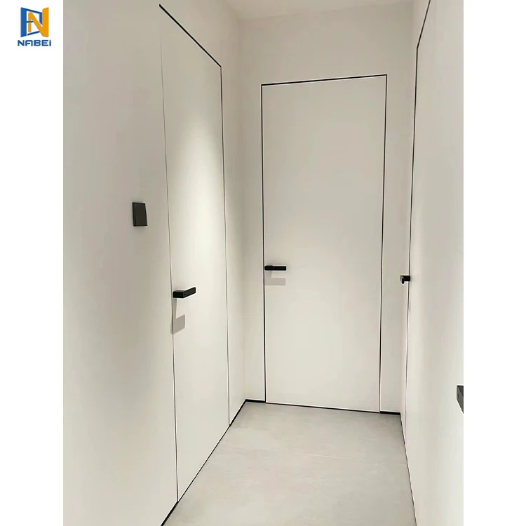 Factory Wholesale Price High Quality Entrance Hidden Aluminum Frame Wooden Door Secret Room Embedded Wall Invisible Door