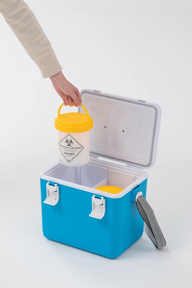
10L Portable Plastic Outdoor Camping Cooler Medical Vaccine Blood Transport Shipping Small Mini Ice Cooler Box 