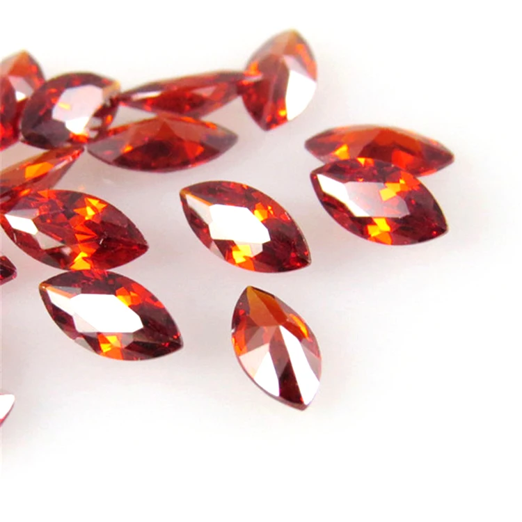 Hot Sale Synthetic Stone Cubic Zirconia Marquise Cut Garnet CZ Loose Stones For Making Jewelry