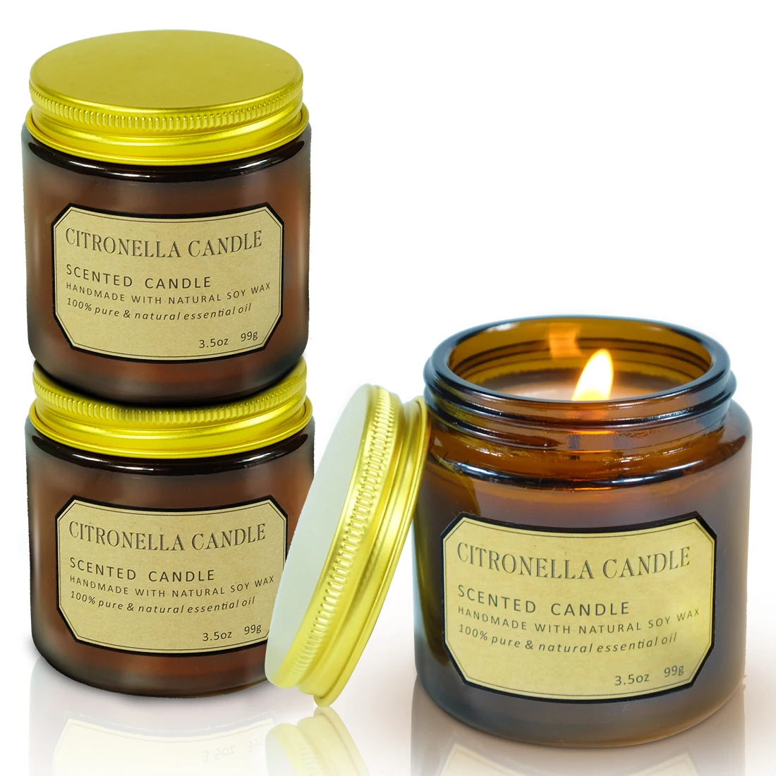 Low price custom logo Brown retro scented candle gift box brown jar smokeless soy wax essential oil scented candle for Gift Set