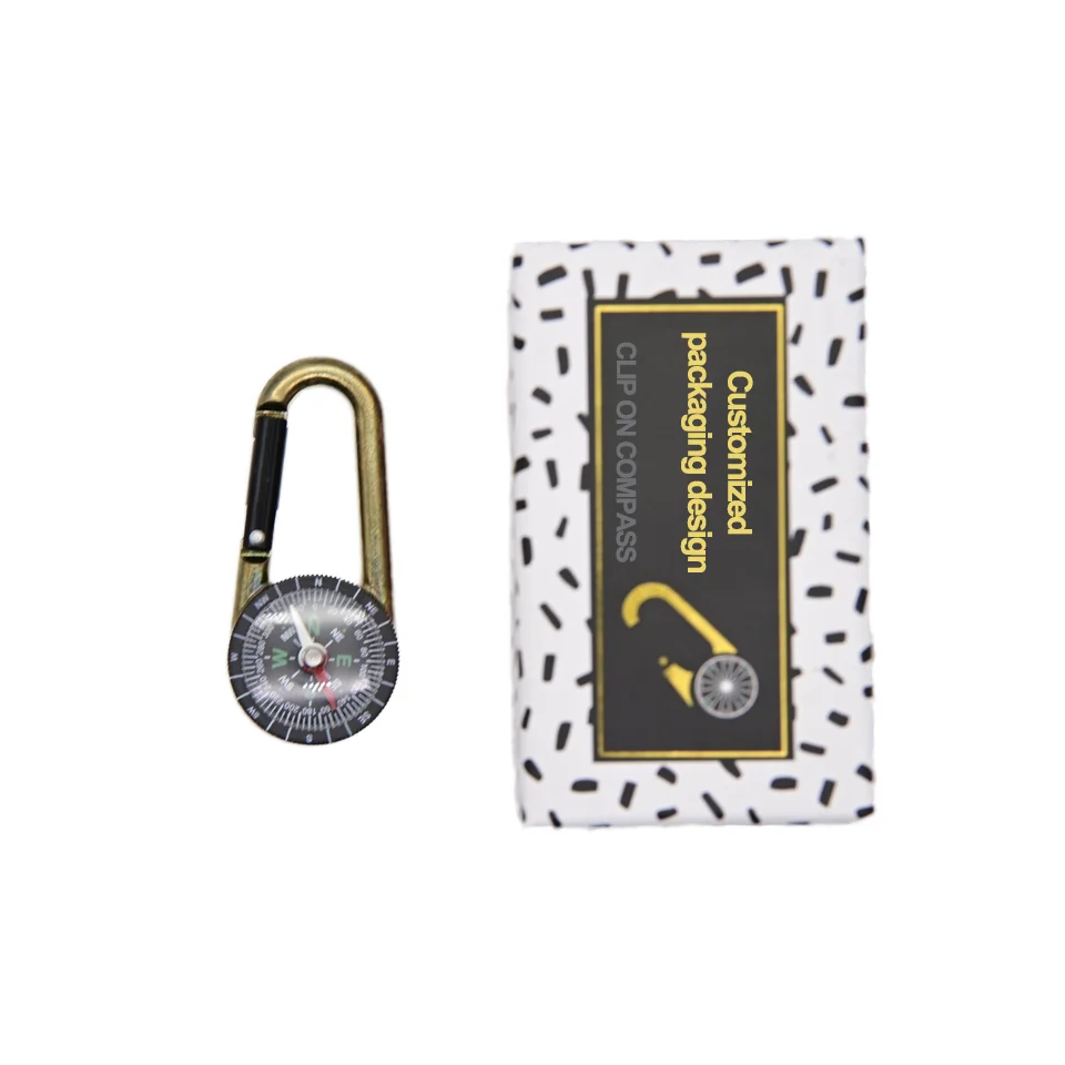 Newest mini climbing button lightweight Carabiner compasses compass box for climbing and hiking and travelling