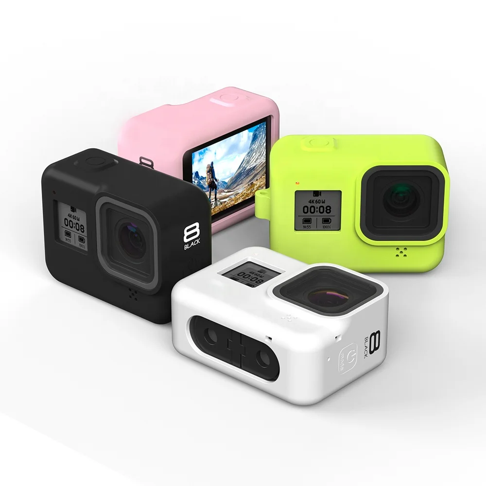 
4 Color Anti-fall Protective Case Body Silicone Case For Go Pros Hero8 Black Accessories 