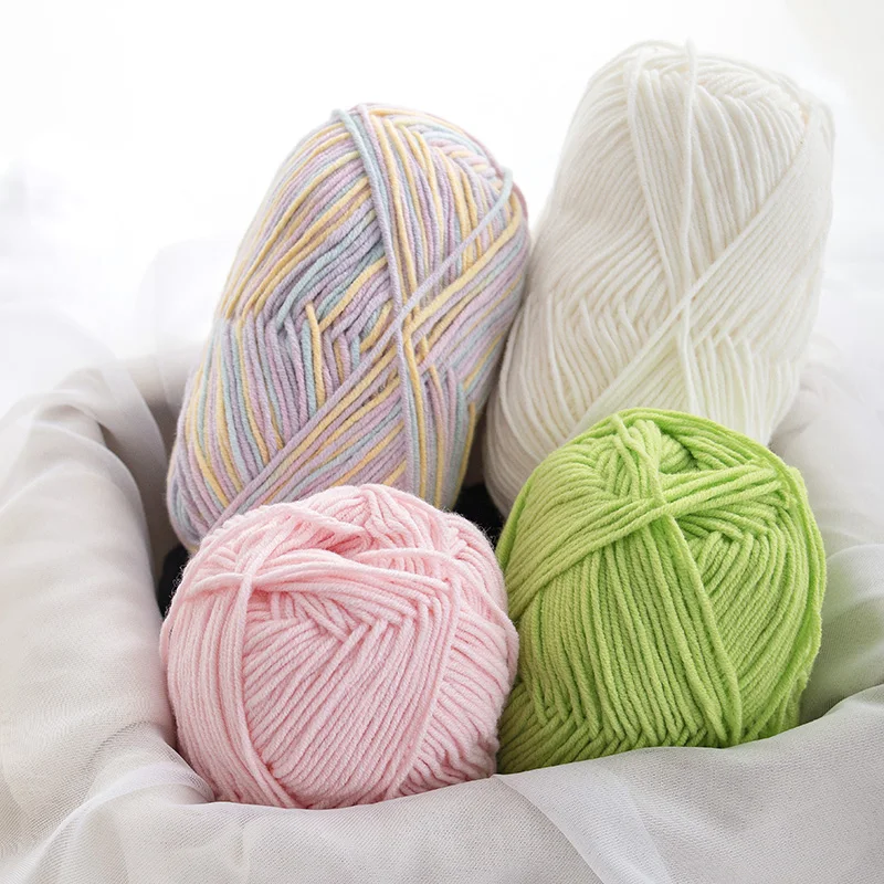 Customized Ring Spun Acrylic Yarn 50g Crochet Thread Yarn