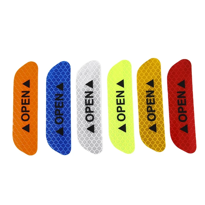 Free Sample  reflective Car Door Handle Sticker Safety Mark Protective Door Bump Sticker Anti-collision Decals For Car