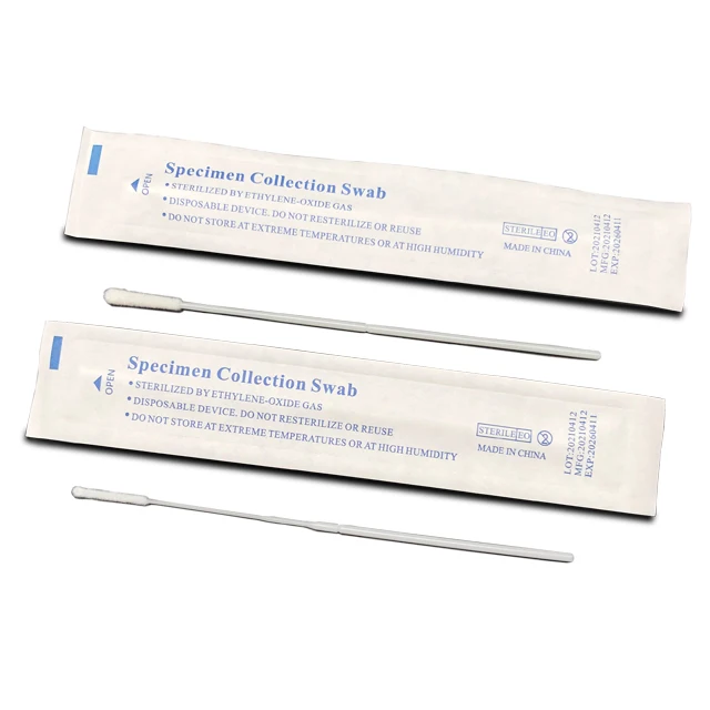 Disposable medical sample collection sterile sampling throat swab sticks nasal oral swab