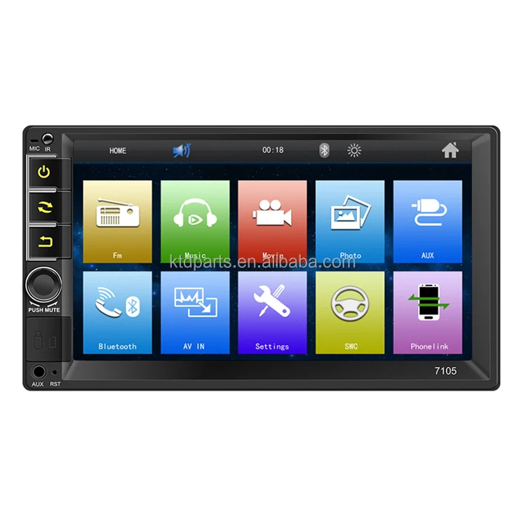 7105 Car Bluetooth Multimedia Android Music Player 2 Din 7 Inch Digital TFT Touch Screen MP5 With TF Card Slot And USB 2.0 Port