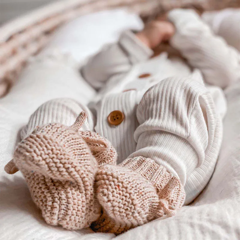 Customization Baby Knitted Booties Crochet Toddler Eco Friendly Soft Newborn Wool Socks