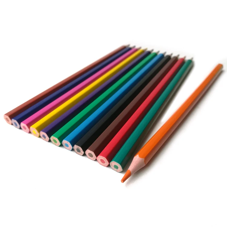 Best Selling 7 Inch 12 Colored  Hexagonal Plastic Colorful Pencil with color box