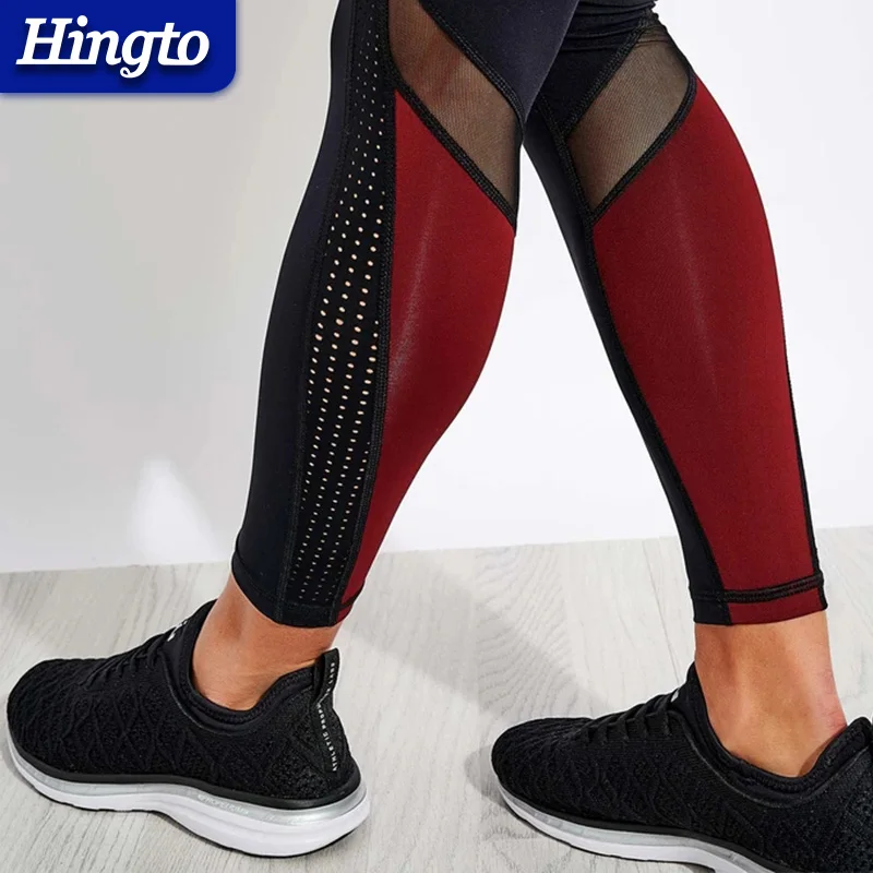 Hingto Athletic Stretch Hot Sale Woman YogaPants High Quality Nylon Leggings For Women Sports Fitness Yoga Wear Leggings
