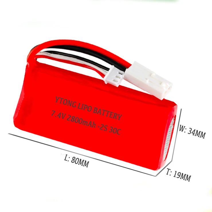 
Best price RC helicopter lipo battery 7.4v 2800mah for for UDI 902 002 Huanqi 961 962 RC boats spare part 953480-2S 