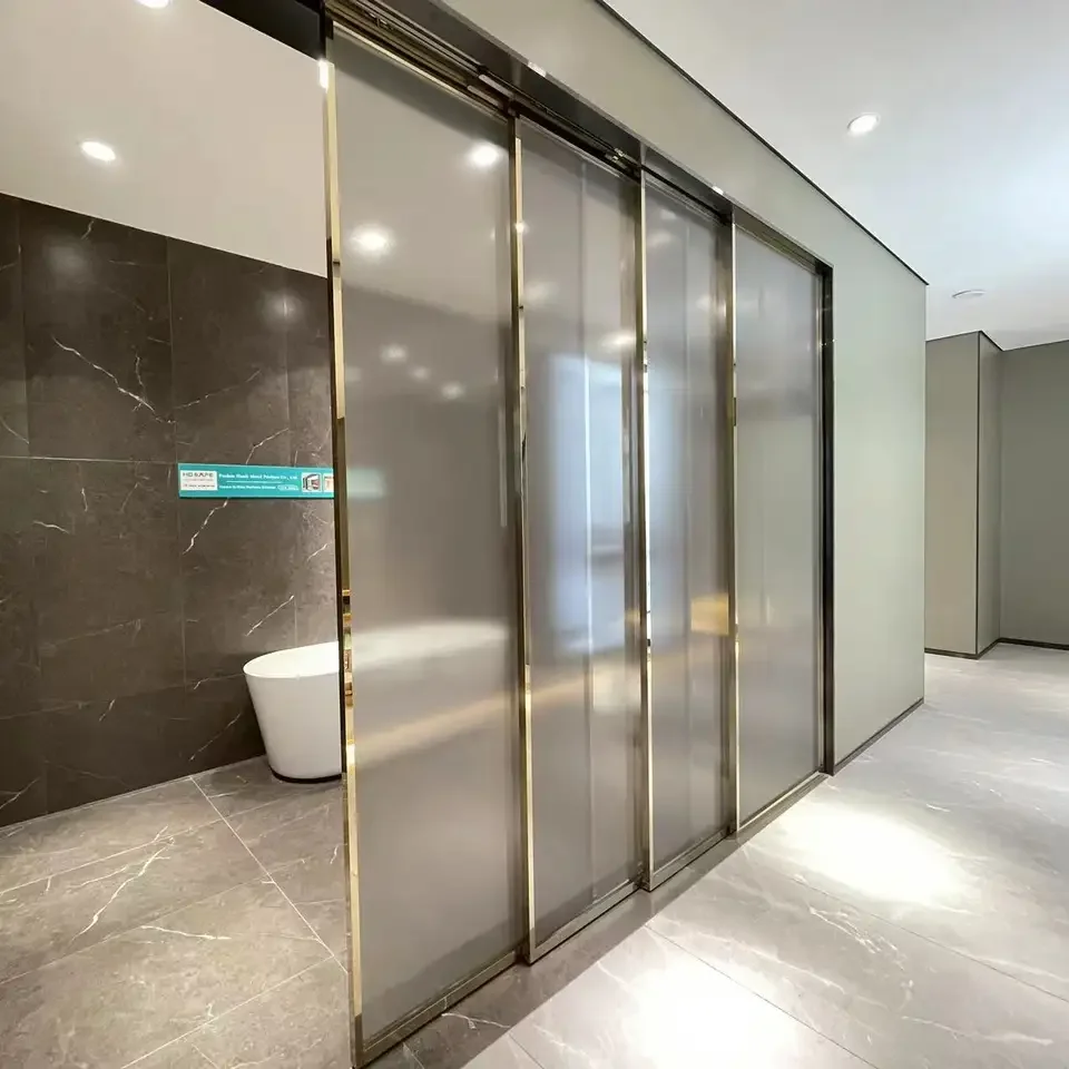 Auto Sliding Door System Electric Sensor Sliding Door system with smart glass  Motor App Control For Office Partition
