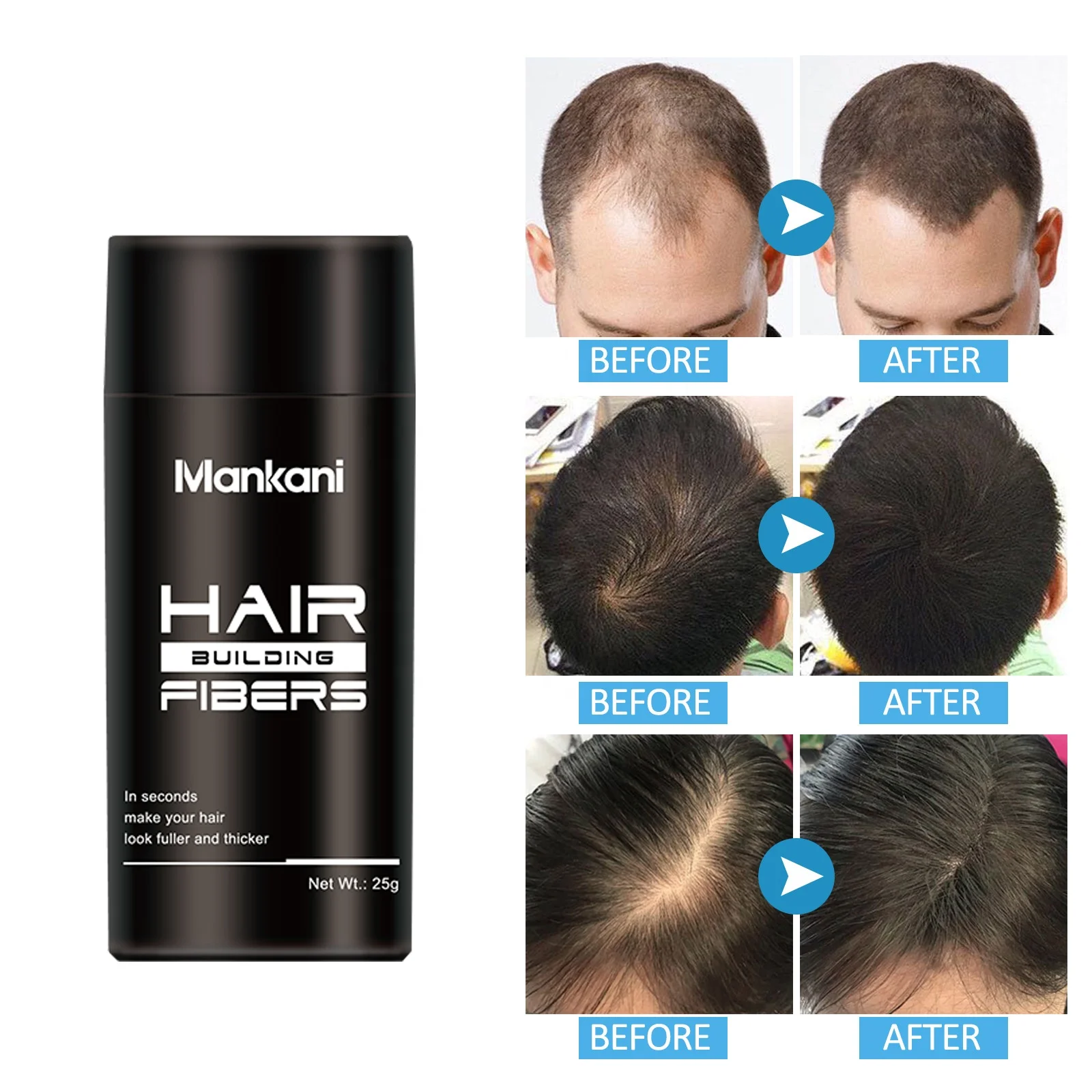 OEM Factory Price Instantly Thickening Hair Building Fibers Powder Spray for Loss