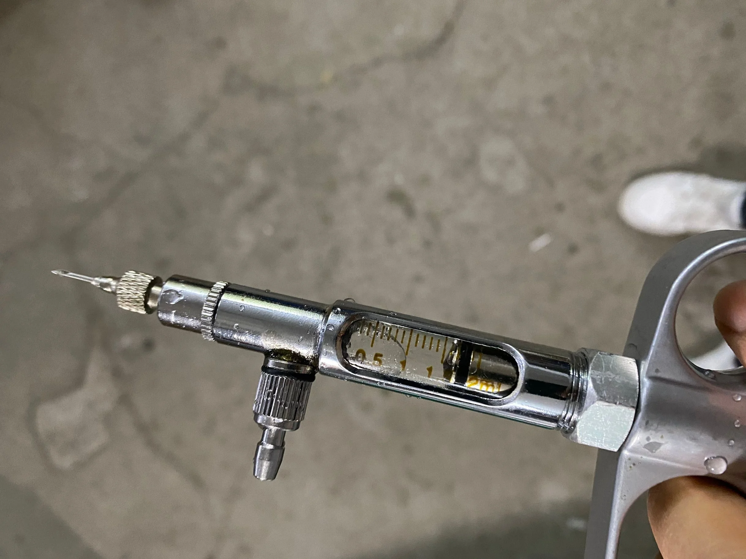 NL104 1ml veterinary syringe high quality brass material automatic continuous injector 1ml-C Continuous injector