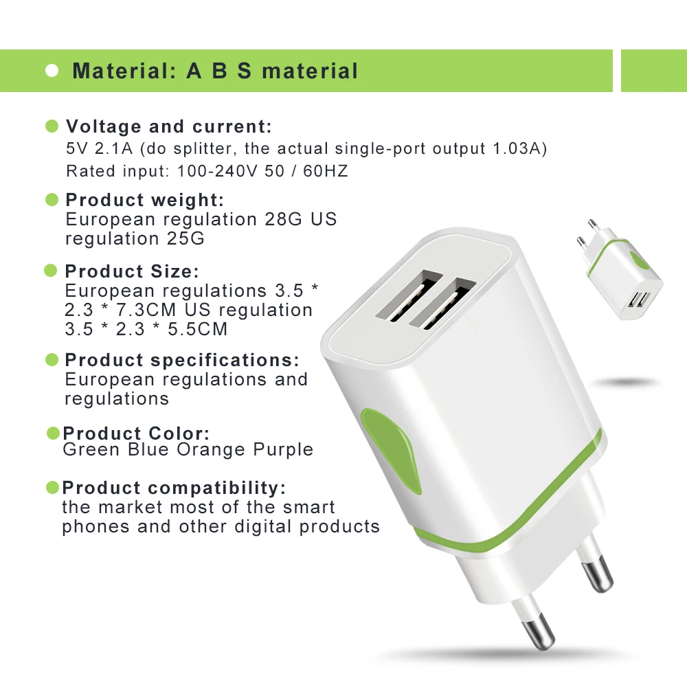  Оптовая продажа зарядное устройство для мобильного телефона с 2 USB-портами iPhone и