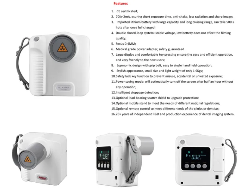 Medical 70KV Portable Digital Radiography X-Ray Unit Camera Dental Xray Machine Handheld Camera Price