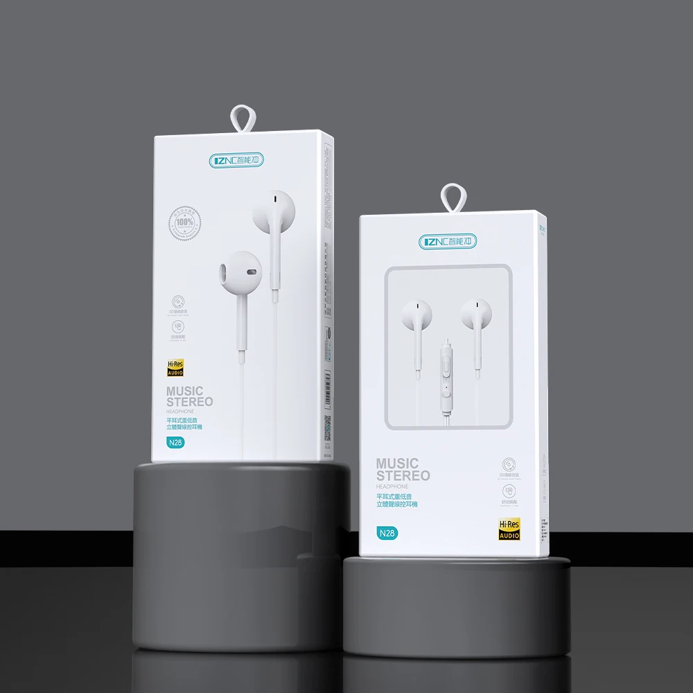 2021 Factory Price IZNC N28 Mobile Bass Remote 3.5mm Boat Wired In Ear Earphone Cheap