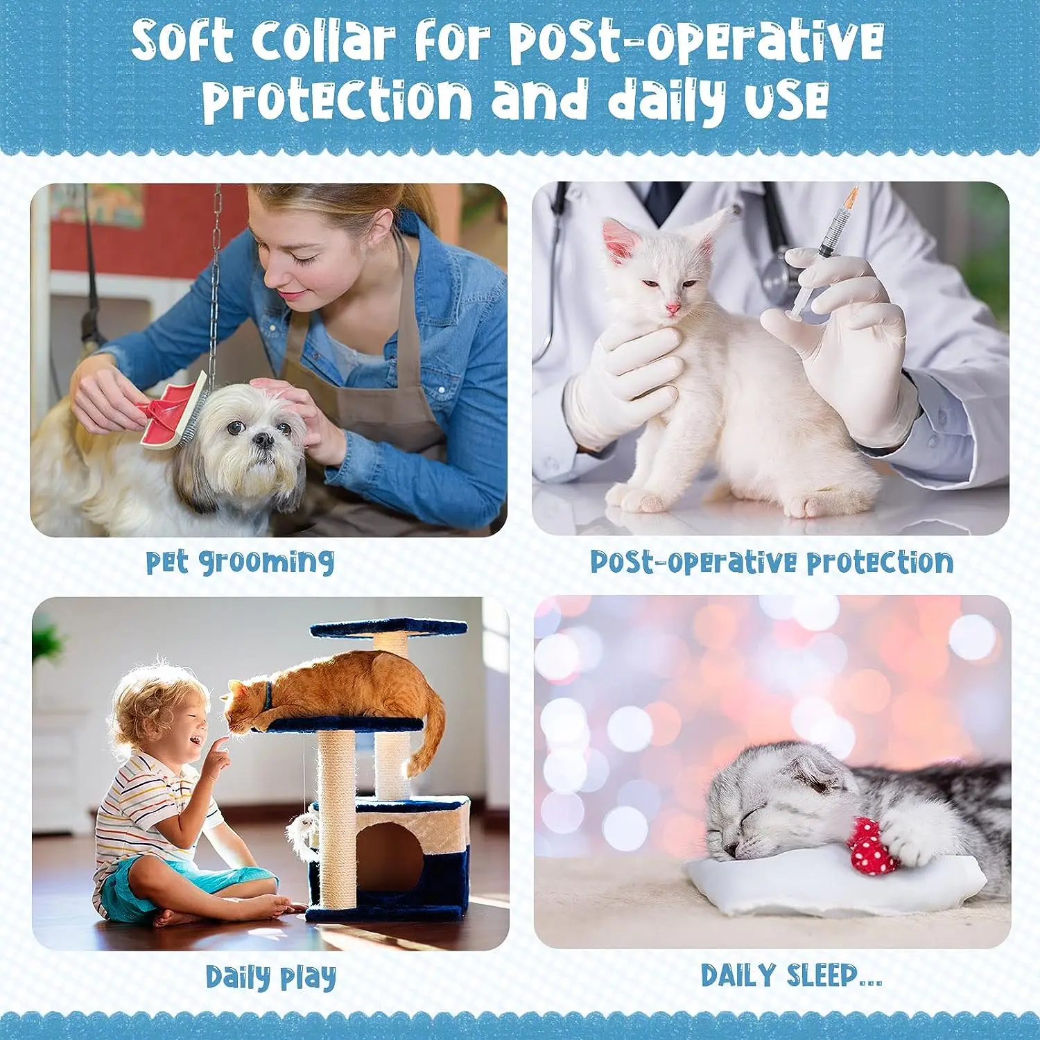 New pet  Elizabethan collar Soft cat collar Post-operation lick-resistant waterproof star cat collar