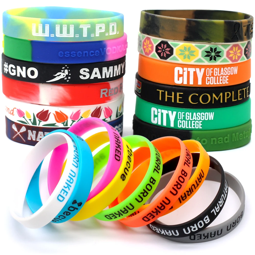 Silicone Wristband Wrist Band Design Your Own Cheap Personalized Custom Logo Rubber Silicone Bracelets