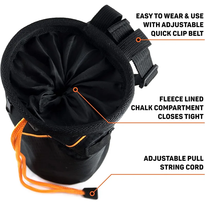 Chalk Bag with pocket for Men And Women Chalk Bag for Rock Climbing Drawstring Chalk Bag