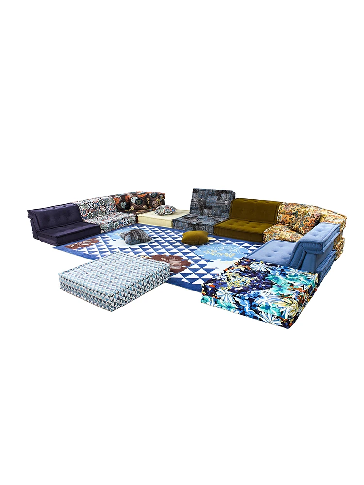 Unique Style Modern fashion French style Furniture Color 7 Seater Modular Mah Jong Sofa