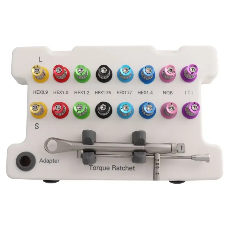 Dental Equipment Surgical Universal Toolbox Manual Tools Kit Dental Implant Torque Wrench With 16 Screw Drivers