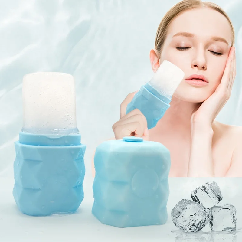 BPA free lift and tighten skin silicone ice massager facial Cooling Silicone Facial Ice Globes Face Cube