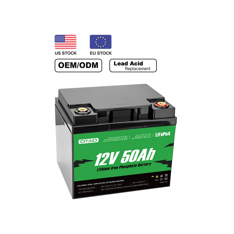 Rechargeable 12V 24V 50Ah 100Ah Lifepo4 Battery Pack Deep Cycle Baterias De Litio Lithium Iron Phosphate Solar Cell