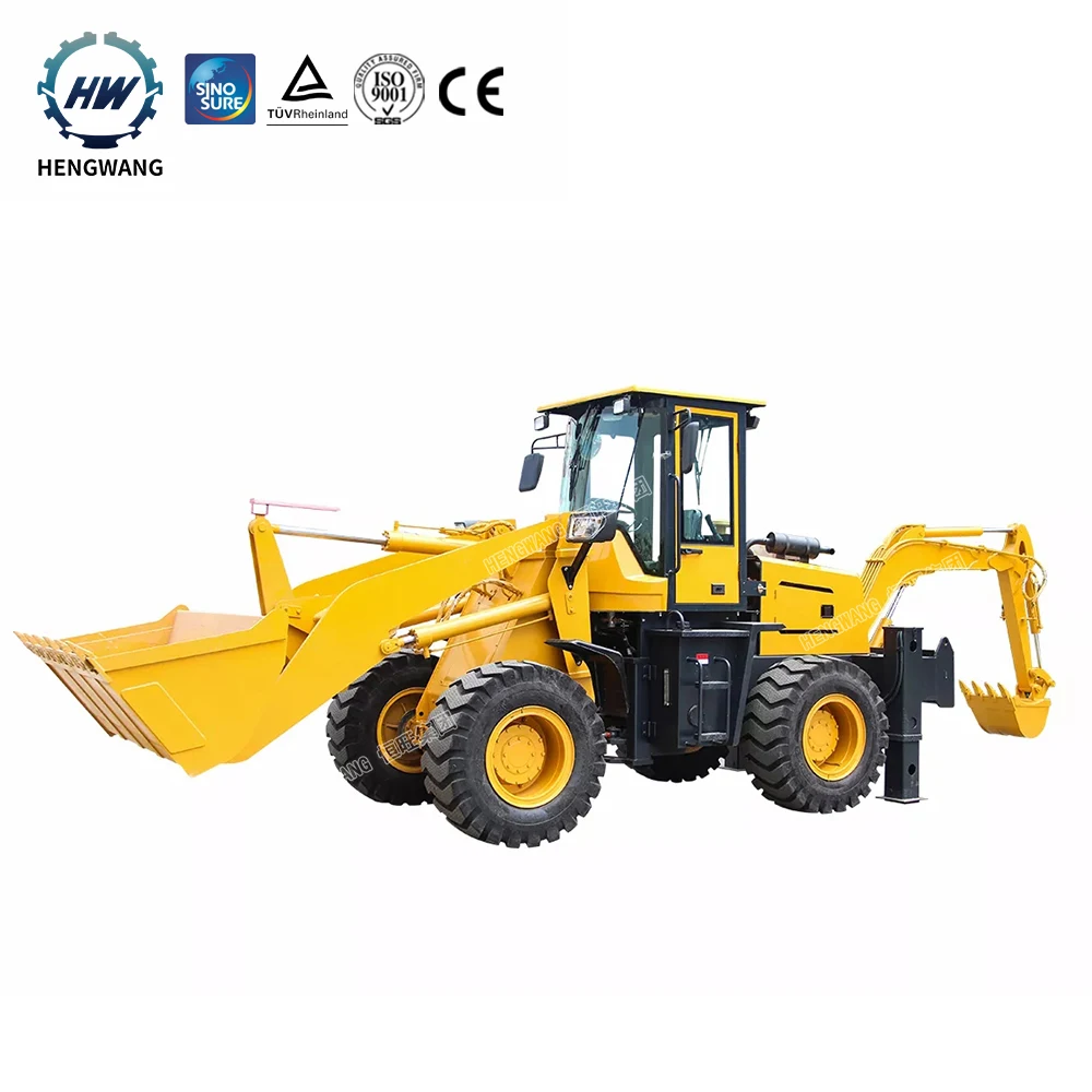 3ton New design Hengwang wheel mini backhoe loader backhoe loaders mini tractopelle price with CE ISO