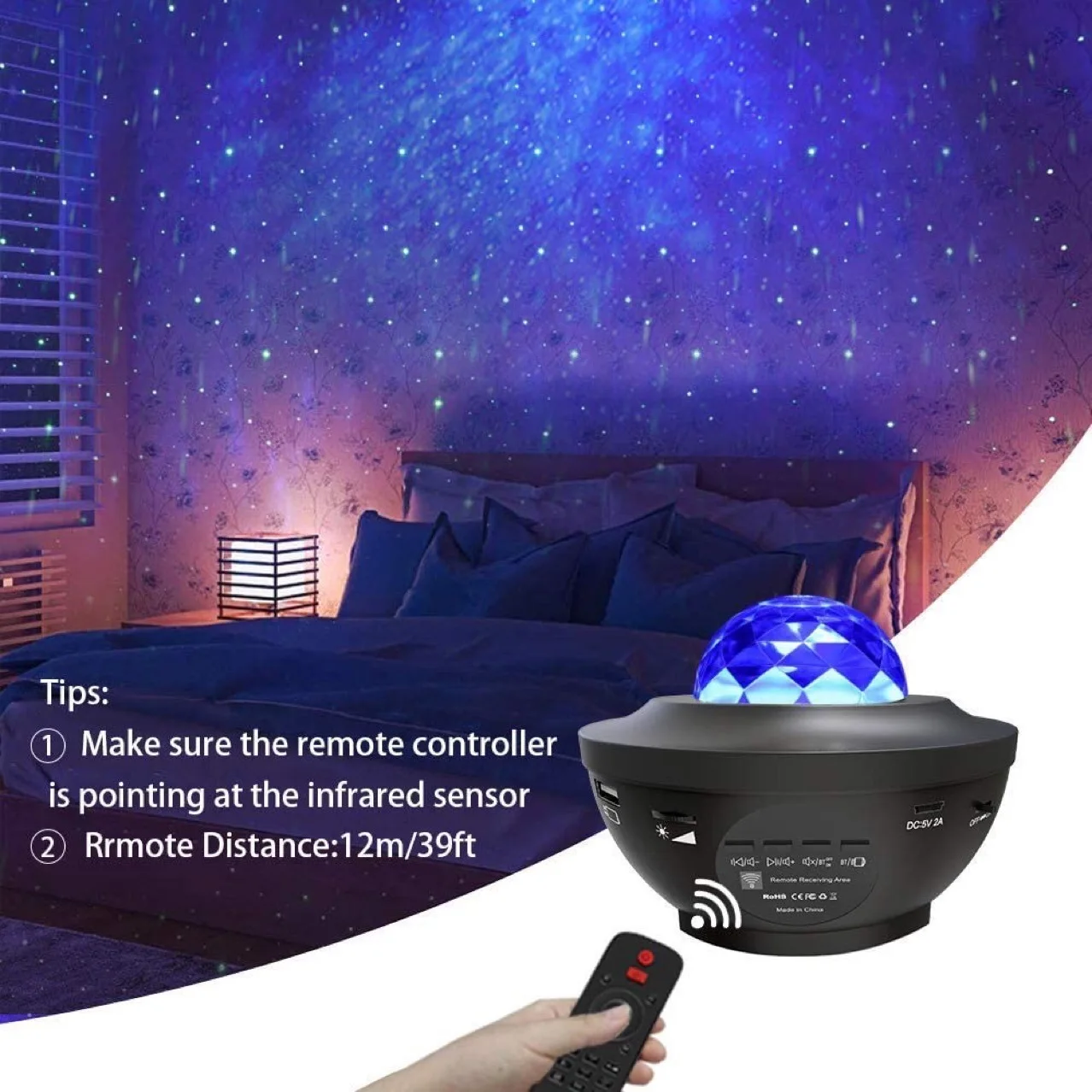 Alibaba Hot Selling Remote Controlled LED Laser Galaxy Sky Projector Star Starry Night Light Projector