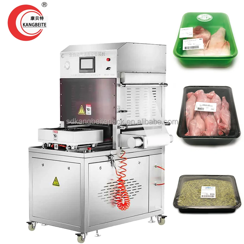 Meat Food Modified Atmosphere Packaging Machine Vacuum Type Map Tray Sealer