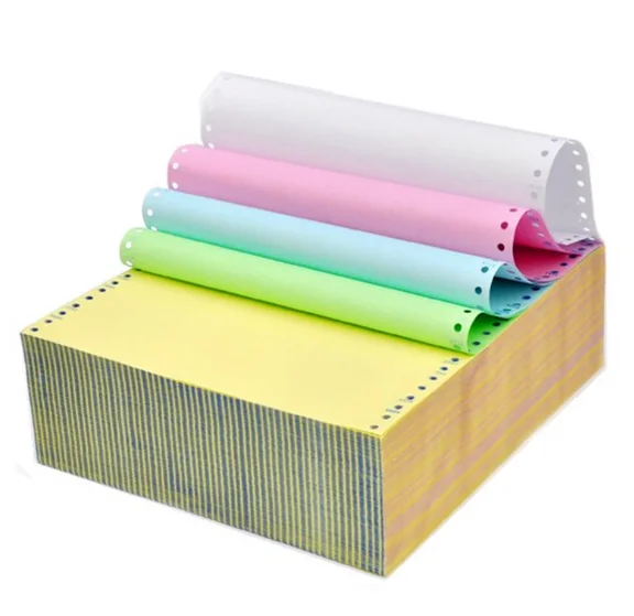 Two - link computer printed paper with hole - in - and - out bill continuous needle - free carbon  paper