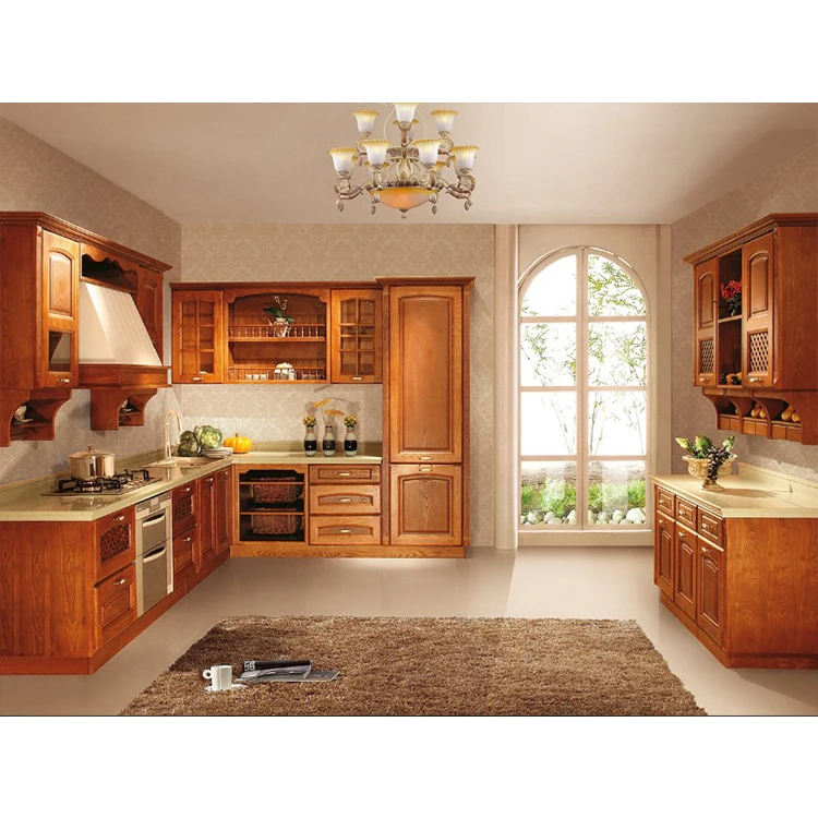 American Style Solid Wood Marble Side Cabinets Dining Table Cooking Table  Kitchen Cupboard Kitchen Storage Cabinet