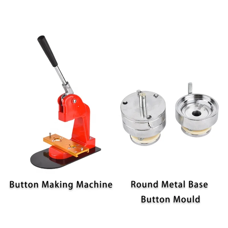 Best Price Manual Button Badge Making Machine With Metal Slide Plate Round Button Maker with Pin Back Button Material 100 Sets