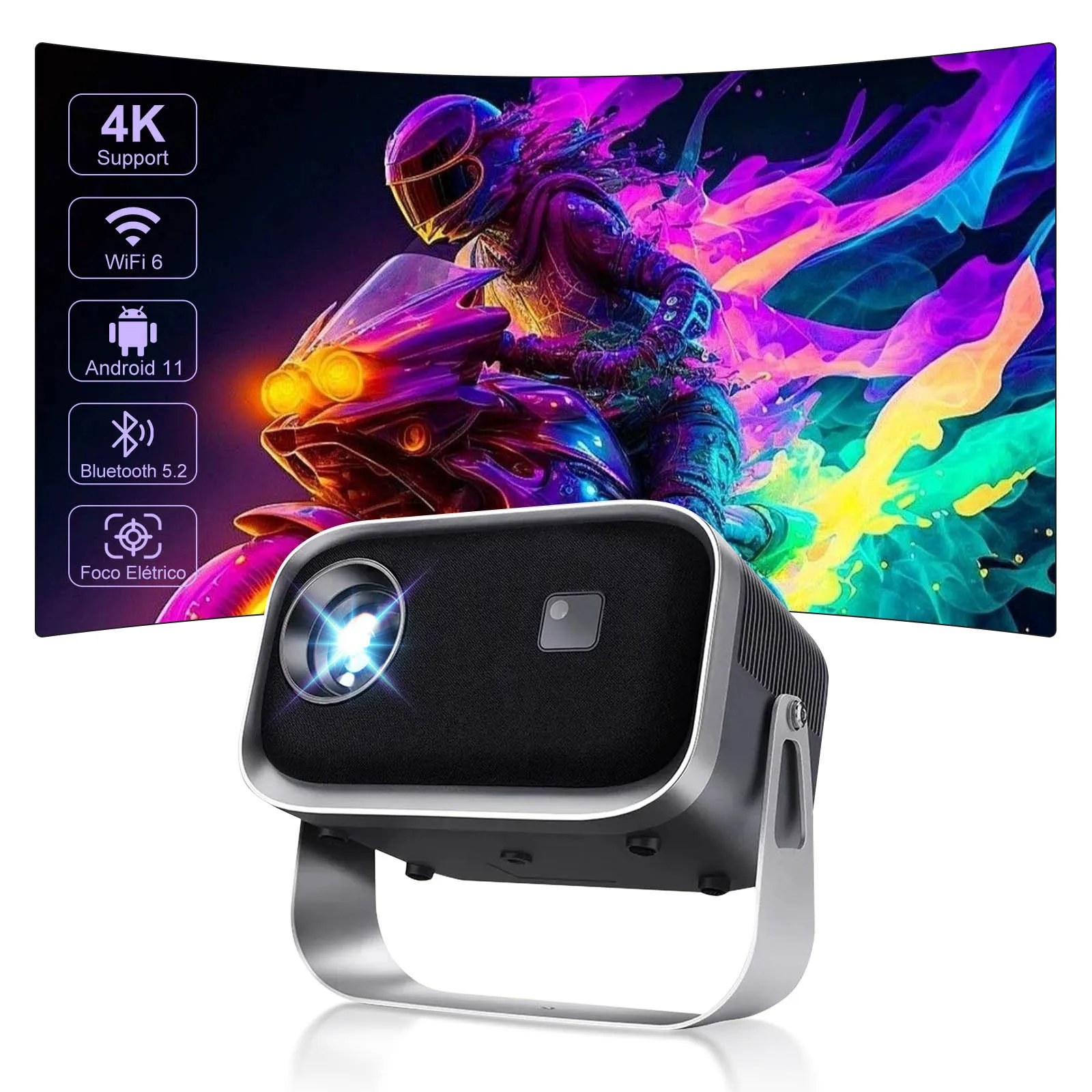 2024 Mini Flip P28B Projector Portable 1080P Full HD LED Video Home Theater Projector Portable Android 9 Smart Beamer