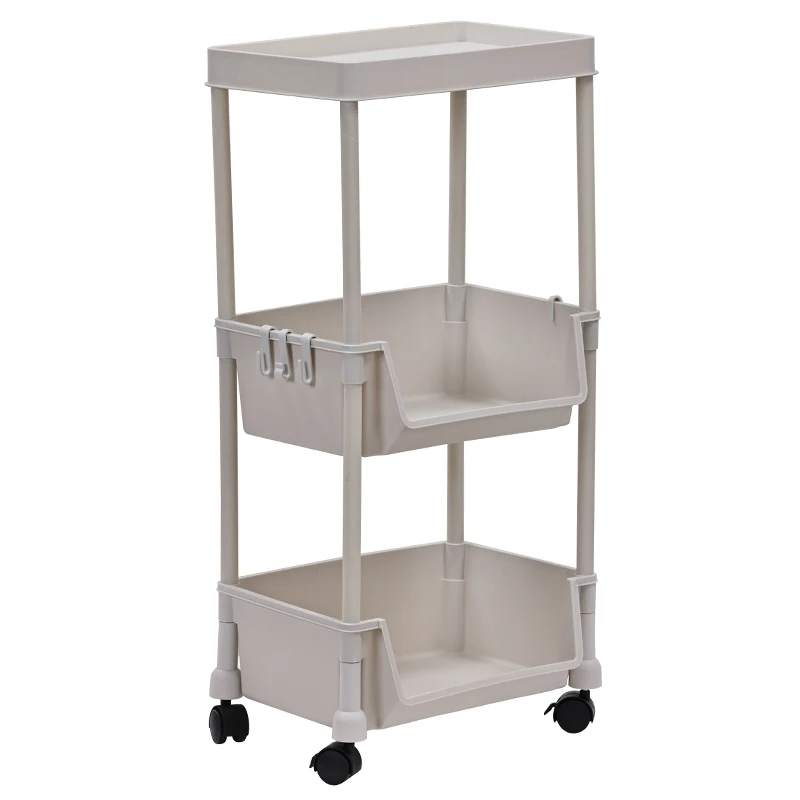 Home Round Baskets Multi Color Rolling Organizer Utility 4 Tire Roll Small Plastic Rack Storage Cart Up Cart Storage Trolley