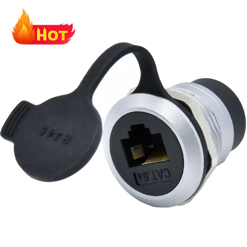 best brand rj45 connectors pass through network interface pcb panel socket female plug waterproof ethernet rj45 connector