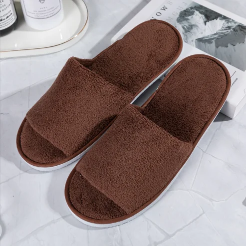 The most popular good-looking soft touch anti-fade non-slip anti-static personalized hotel slippers with logo