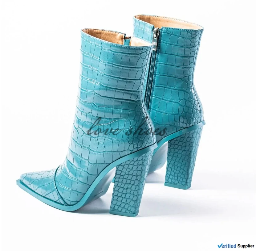 Customizing china manufacturer wholesale block heel patent leather women ankle  boots