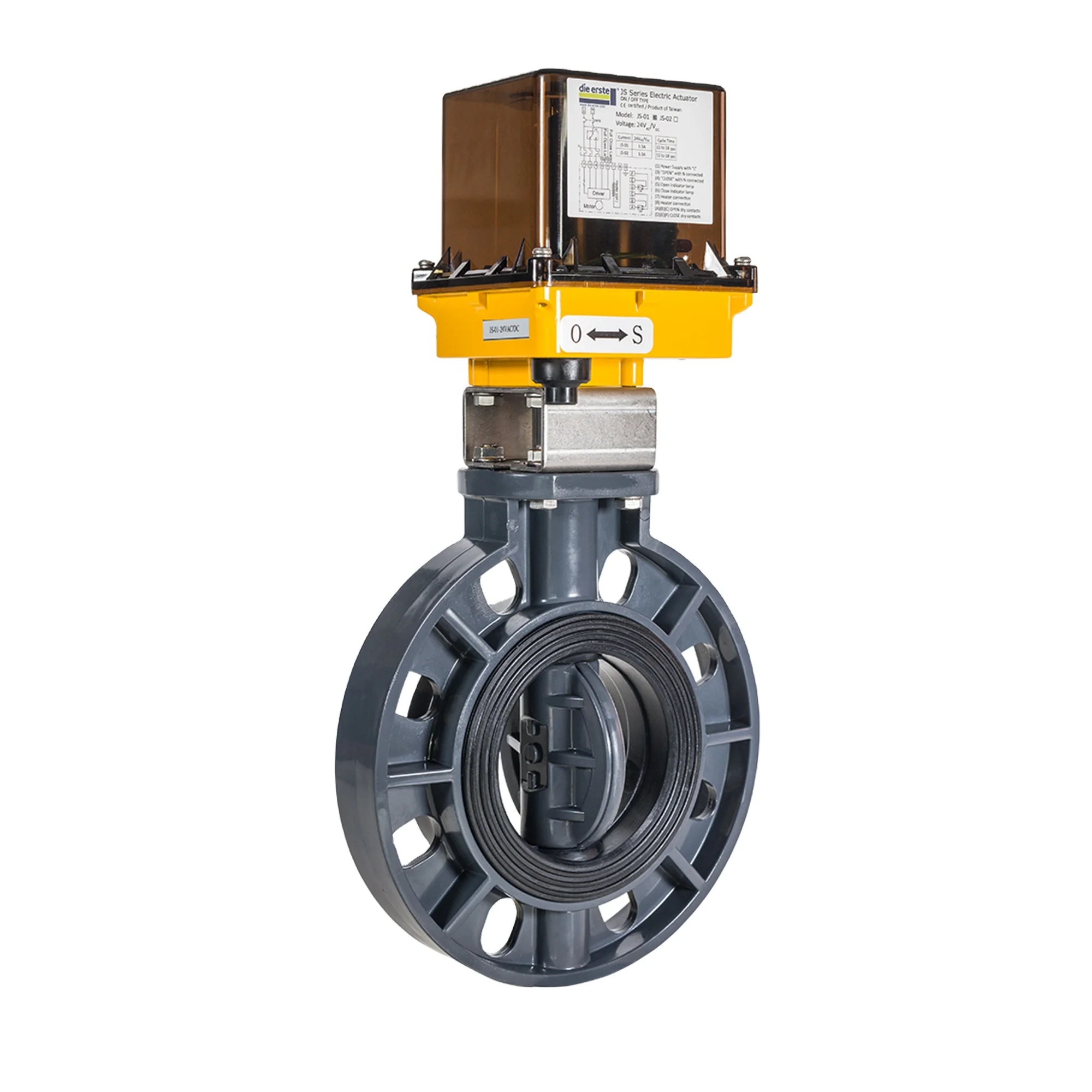 Butterfly Valve Flanged -On/Off -  actuator 24vac - butterfly valve - flange - sale for irrigation - PVC OEM Customize