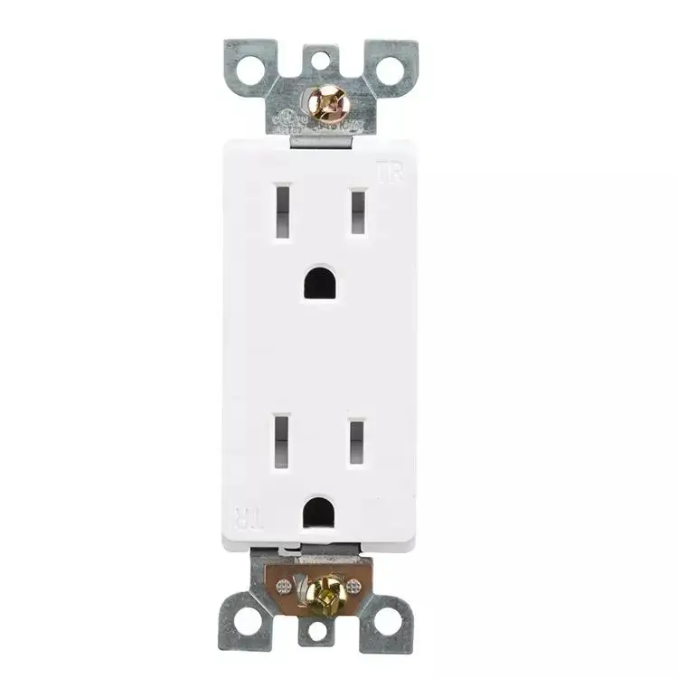 Hooanke NEMA 5-15R 15amp 125V US Decorator Duplex Electrical Wall Receptacle Outlet Socket With Tamper Resistant