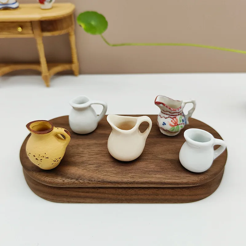 new arrival 1/12 scale  Doll house accessories diy miniature mini toy creative ceramic porcelain vase flower pot