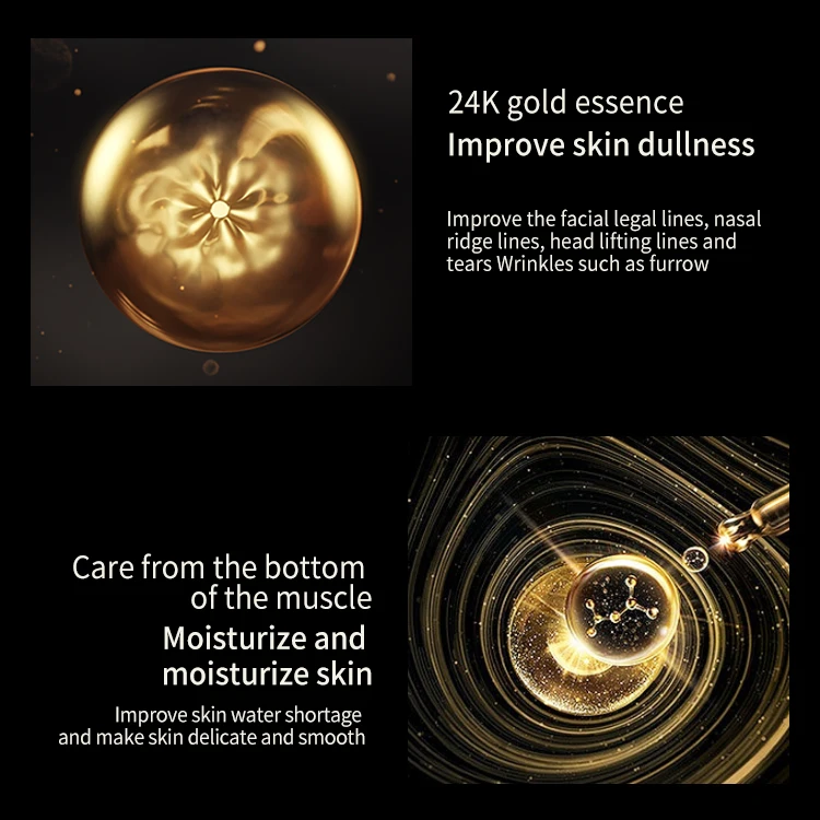 OEM IMAGES private label 24K gold hight quality organic vegan facial skin care cream anti aging whitening products skin care set