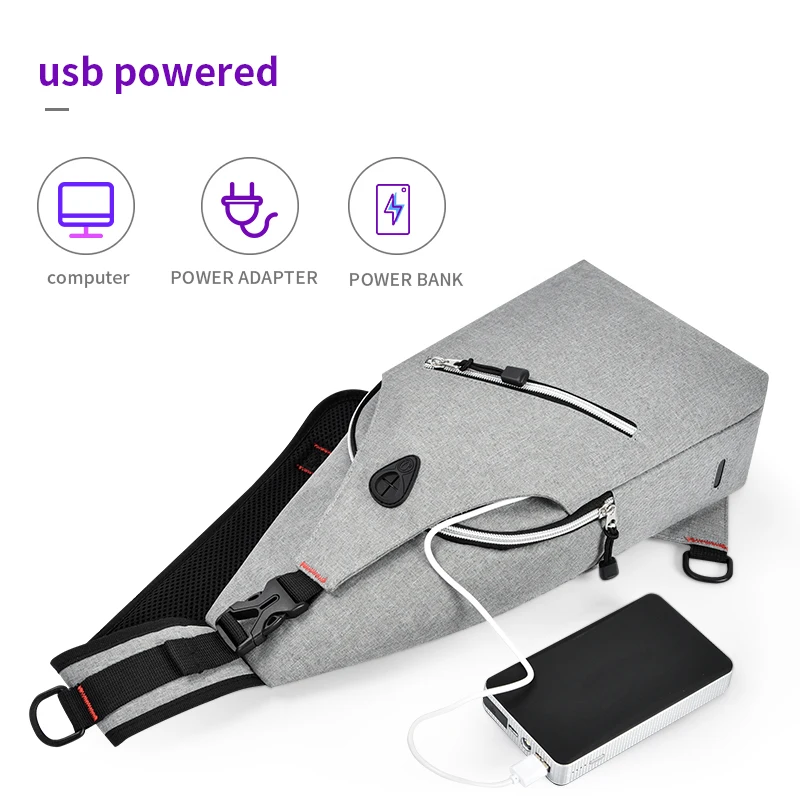 Мужская сумка-слинг с ультрафиолетовым светом, водонепроницаемая нагрудная Сумочка через плечо с УФ-стерилизатором, слинг-рюкзак для мужчин