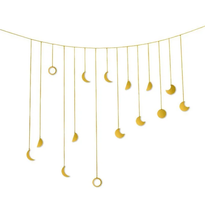 2022 New Customized Moon Phase Wall Hanging Boho Garland Decor Home Decoration Hang Art Ornaments for Bedroom