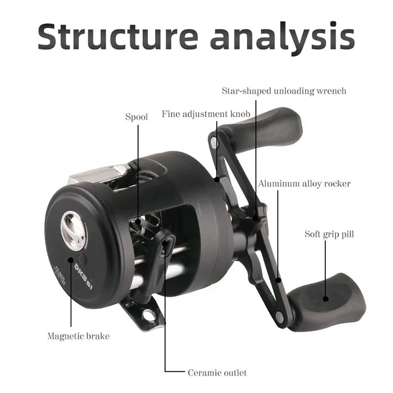 2021 Hot Sale SEASIR Fishing Reel Metal Spool Baitcasting Reel Power Sea Carp Baitcasting Reel