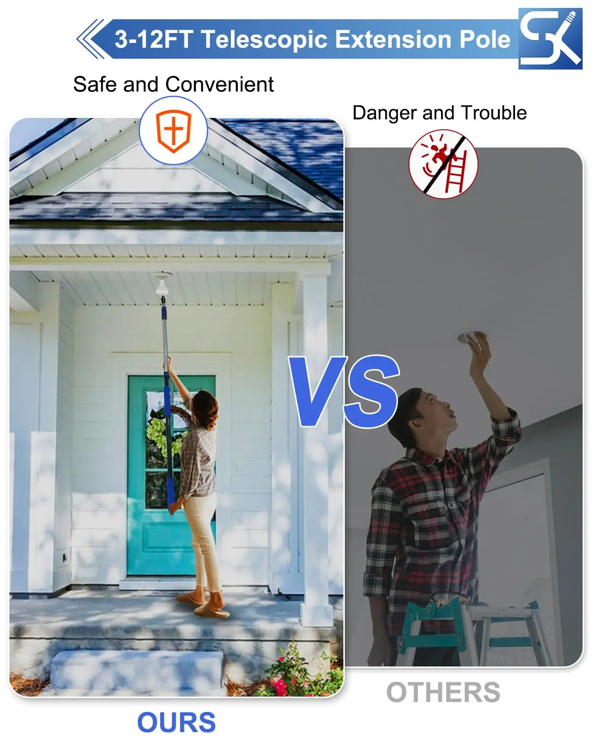 Factory Wholesale Multi-Purpose Extension Pole Custom carbon fiber Durable Telescopic Pole cleaning tools